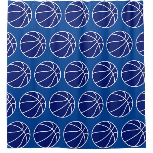 RIDEAUX DE DOUCHE BASKETBALL BLEU PROFOND (Devant)