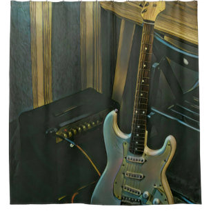 Rideaux De Douche basse acoustique guitare électrique cadeau