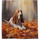 Rideaux De Douche Basset Hound à l'automne Leaves automne Inspire (Devant)