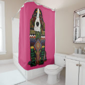 Rideaux De Douche Basset Hound amour fuchsia rose (En situation)