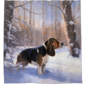 Rideaux De Douche Basset Hound Laisser neiger Noël (Devant)