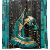 Rideaux De Douche Bastet, déesse chatte égyptienne - Art mosaïque (Devant)