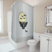 Rideaux De Douche Bat d'Halloween (En situation)