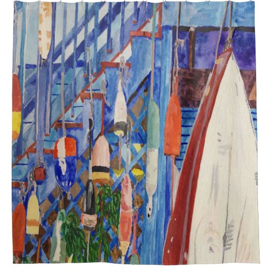 Rideaux De Douche Bateau À Voie Et Bouées (Devant)