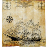 Rideaux De Douche bateau de navigation avec l'aigle (Devant)