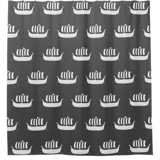 Rideaux De Douche Bateau longue bateau viking avec couleur arrière - (Devant)