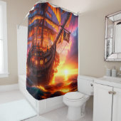 Rideaux De Douche Bateau Pirate Sunset (En situation)