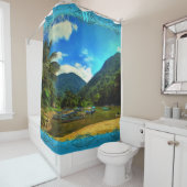 Rideaux De Douche Bateaux de pêche de la rivière Mismaloya 0344 (En situation)