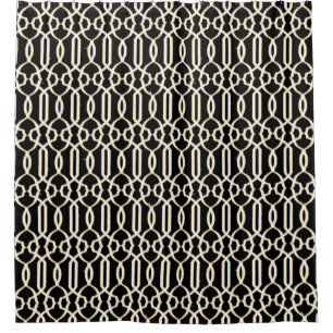 Rideaux De Douche Bath noir de charme de motif de trellis de