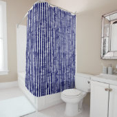 Rideaux De Douche Batik Indigo Style Stripes (En situation)