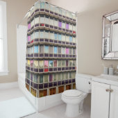 Rideaux De Douche Bâtiment coloré (En situation)