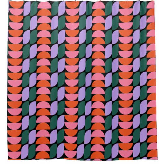 Rideaux De Douche Bauhaus Mid Century moderne géométrique MCM Rétro (Devant)