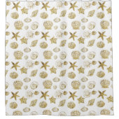 Rideaux De Douche Beach Gold White Shells   (Devant)