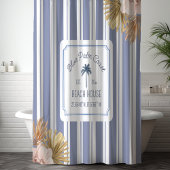 Rideaux De Douche Beach House Blue Stripes Côte Boho Ferme