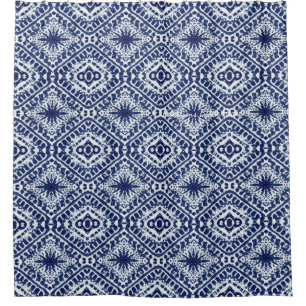 Rideaux De Douche Beach House Home Deco Shibori Diamond Star Motif
