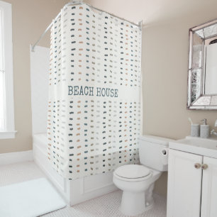 Rideaux De Douche Beach House Moderne Couleurs Muettes Ivoire Bio