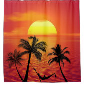 Rideaux De Douche Beach Palm Trees Sunset |  (Devant)