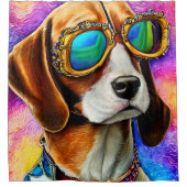 Rideaux De Douche Beagle avec lunettes de soleil (Devant)
