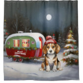 Rideaux De Douche Beagle d'hiver Caravan Christmas Adventure (Devant)