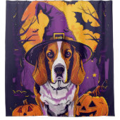 Rideaux De Douche Beagle éffrayant Halloween Witch Et Citrouille (Devant)