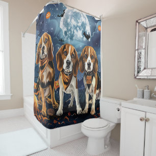 Rideaux De Douche Beagle Halloween Épouvantable