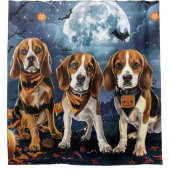 Rideaux De Douche Beagle Halloween Épouvantable (Devant)