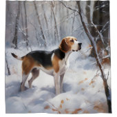 Rideaux De Douche Beagle Laisser Neige Noël (Devant)