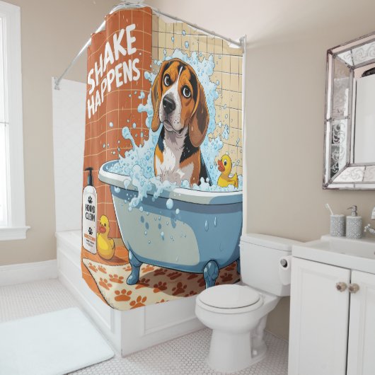 Rideaux De Douche Beagle Sloppy Sleepy mignonne drôle (En situation)