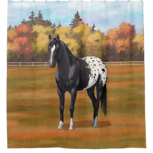 Rideaux De Douche Beau Appaloosa Noir Quarter Horse Stallion (Devant)