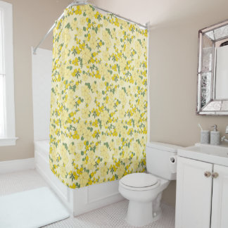 Rideaux De Douche Beau art floral jaune