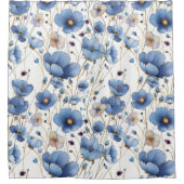 Rideaux De Douche Beau bleu clair fleuri (Devant)