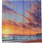 Rideaux De Douche Beau bleu Turquoise Ocean Sunset (Devant)