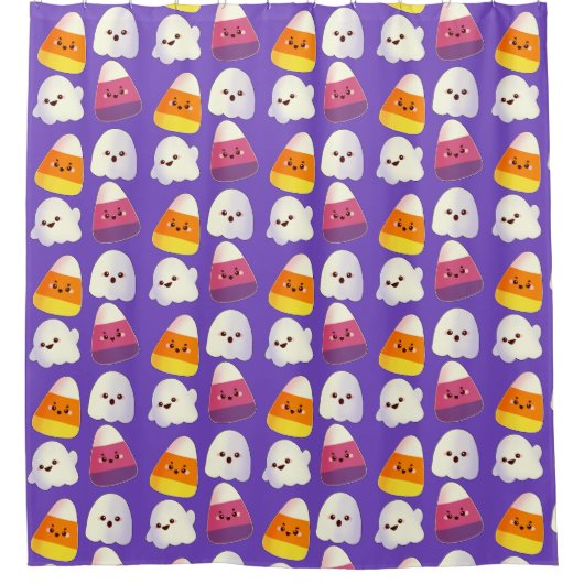Rideaux De Douche Beau Bonbon Halloween Et Motif Fantôme (Devant)