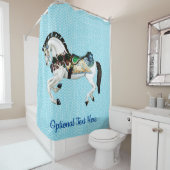 Rideaux De Douche Beau cheval blanc de carrousel (En situation)