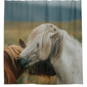 RIDEAUX DE DOUCHE BEAU CHEVAL COUPLE