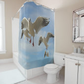Rideaux De Douche Beau ciel bleu Seagull Oiseaux art (En situation)