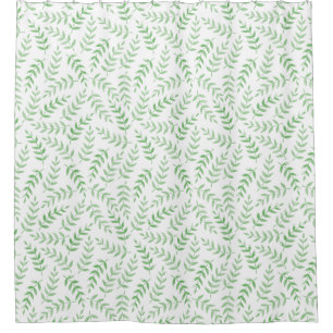 Rideaux De Douche Beau Feuilles verts simples Motif sans fin