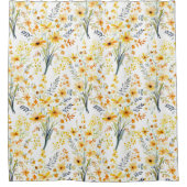 Rideaux De Douche Beau fleur sauvage de printemps jaune (Devant)