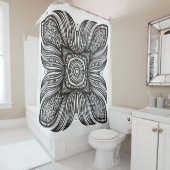 Rideaux De Douche Beau griffonnage de carré de décor (En situation)