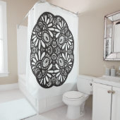 Rideaux De Douche Beau griffonnage de carré noir de Deco (En situation)