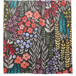 Rideaux De Douche Beau jardin fleuri coloré sans couture motif