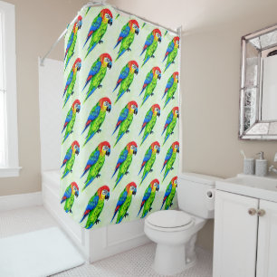 Rideaux De Douche Beau Motif de perroquet coloré