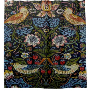 Rideaux De Douche Beau motif de William Morris, nouveau d'art, vin