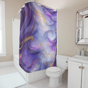 Rideaux De Douche Beau Motif violet torride sans joint