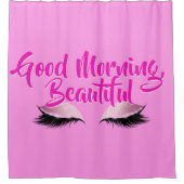 Rideaux De Douche Beau noir de rose de maquillage bonjour (Devant)