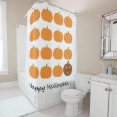 Rideaux De Douche Beau Patch Citrouille Halloween (En situation)