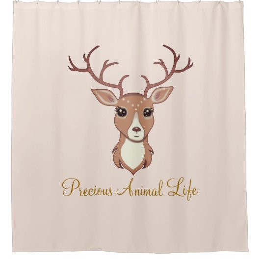 Rideaux De Douche Beau renne sur beige (Devant)
