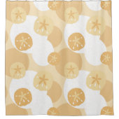 Rideaux De Douche Beau Sable Dollar Côtier Imprimer Beige Blanc Moti (Devant)