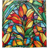 Rideaux De Douche Beau Verre Abstrait Fleur Floral (Devant)