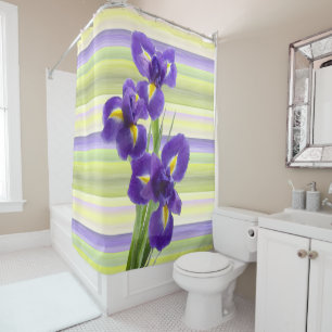 Rideaux De Douche Beau violet Lilac Irises Aquarelle Art